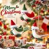Soft Plush Christmas Tree Hanging Decor Lifelike Fireplace Bird Charm Wreath Bird Pendant  Festive