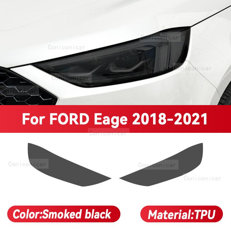 

For FORD EDGE 2015-2021 2020 Car Headlight Black TPU Protective Cover Film Front Light Tint Change Color Sticker Accessories Smoked black