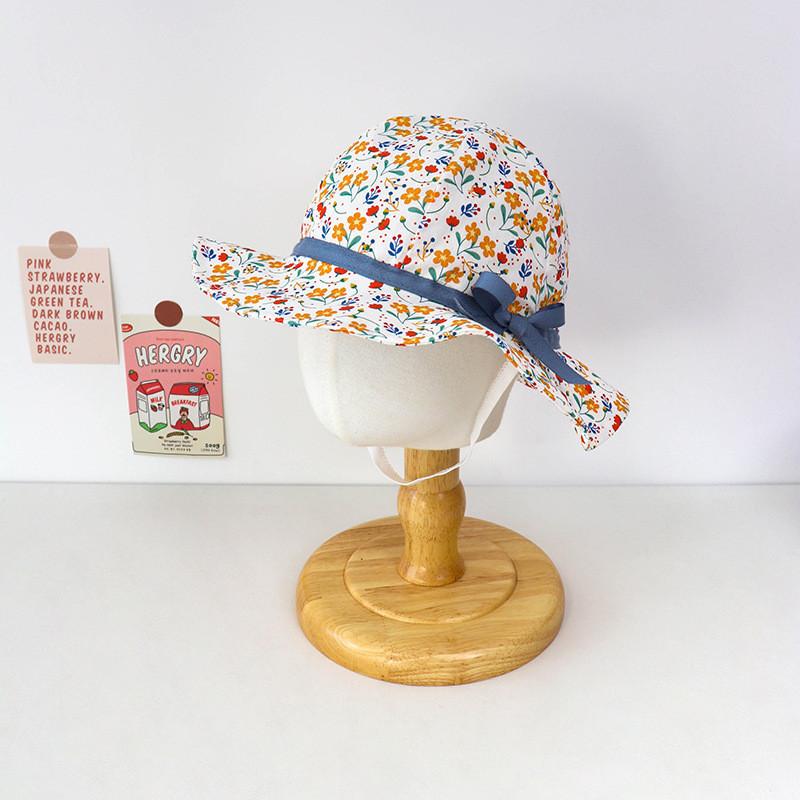 Baby Sun Hat With Large Brim Floral Fisherman Hat For Spring And Autumn Super Cute Bonnet оранжевый