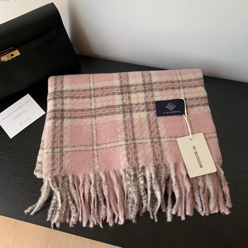 Retro Red Plaid Women Men Scarf Winter Preppy Style Warm Scarve Pashmina Tassel Mujer Female Foulard Bufanda Wrap Shawls Unisex