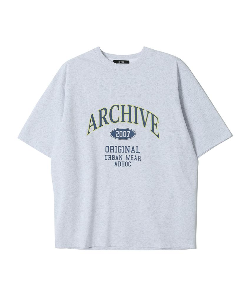 ADHOC Men'S Archive Graphic T-Shirt (Lt-Grey) (Hcrsta3)