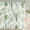 Tropical Green Plant Shower Curtain Leaves Printed Washable Bath Curtain Waterproof Polyester Fabric Bathroom Curtains
