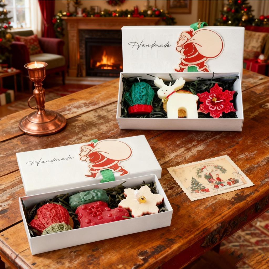 Christmas Candles Set Deer Candles Party Wedding Festival Decoration Christmas Eve Romantic Ornament Decor For Home