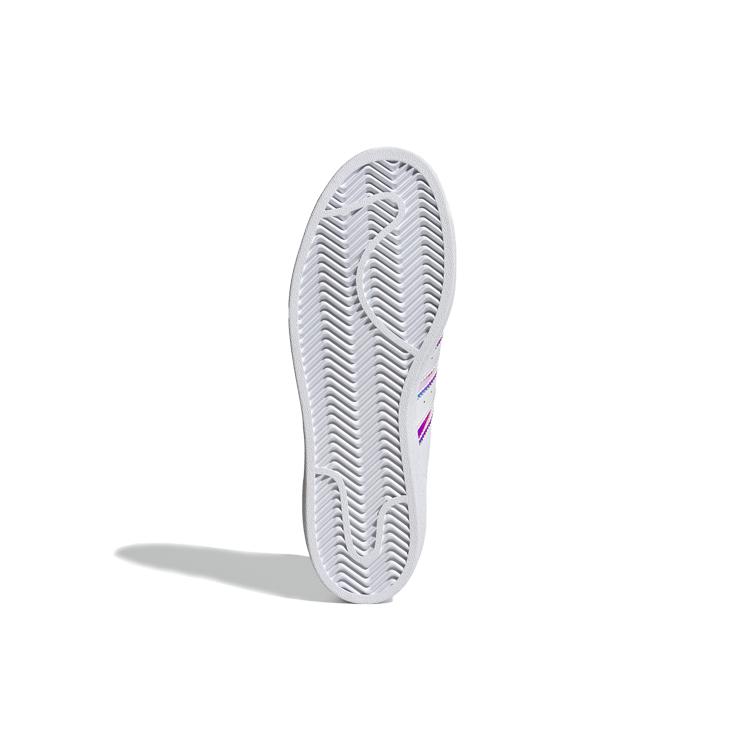 adidas Womens Superstar 'White Iridescent' (women's sizes) Cloud White / Gold Metallic / Core Black Skateboard Shoes FX7565
