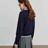 Chuyu Damen Retro Collegiate Faux Zweiteiliges Strickoberteil