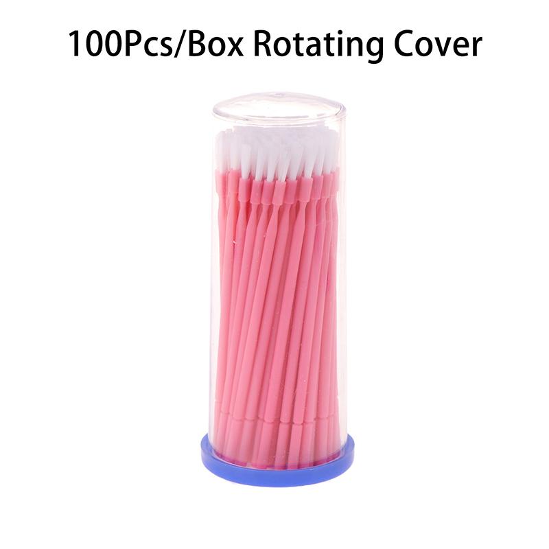 

100 шт./кор. одноразовая длинная щетка для стоматологии, гибкая палочка для лекарств, аппликатор, щетки, инструменты розовый