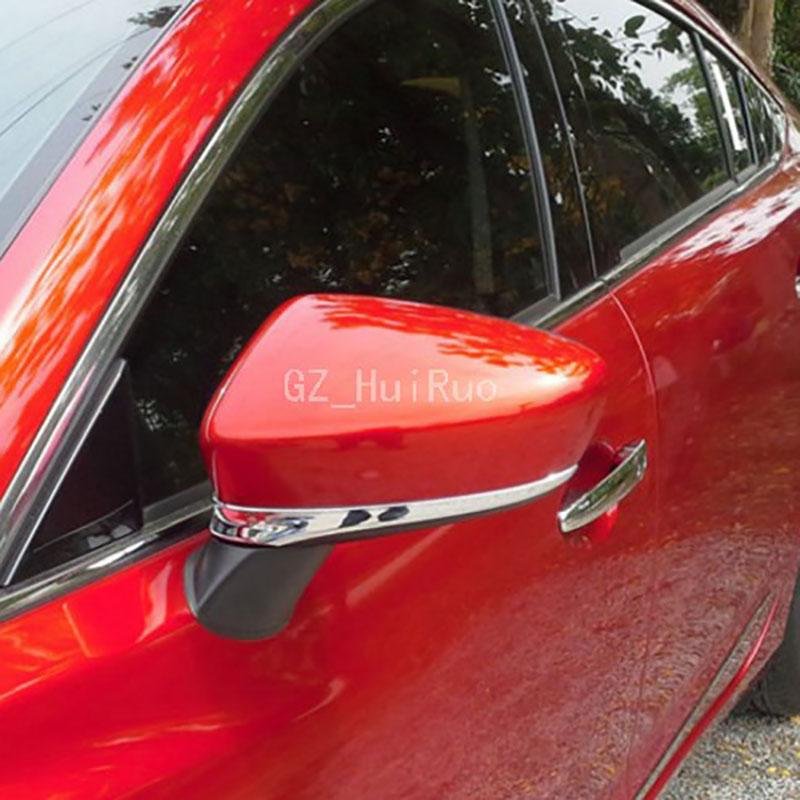 ABS Chrome Car Rearview Side Mirror Stripe Cover Trim 2pcs Fit For Mazda 3 AXELA M3 2014 2015 2016
