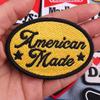 Merrow Border Letter Logo Slogan Embroidered Patches DIY Iron On Patches For Clothing Backpack Jackets Hats Sew Badges Stickers