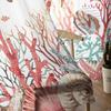 Marine Organisms Corals Shells Starfish Sea Turtles Sheer Curtains for Living Room Window Curtains Kitchen Tulle Voile Curtains