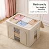 Tianshan Foldable Cotton Linen Storage Box with Steel Frame