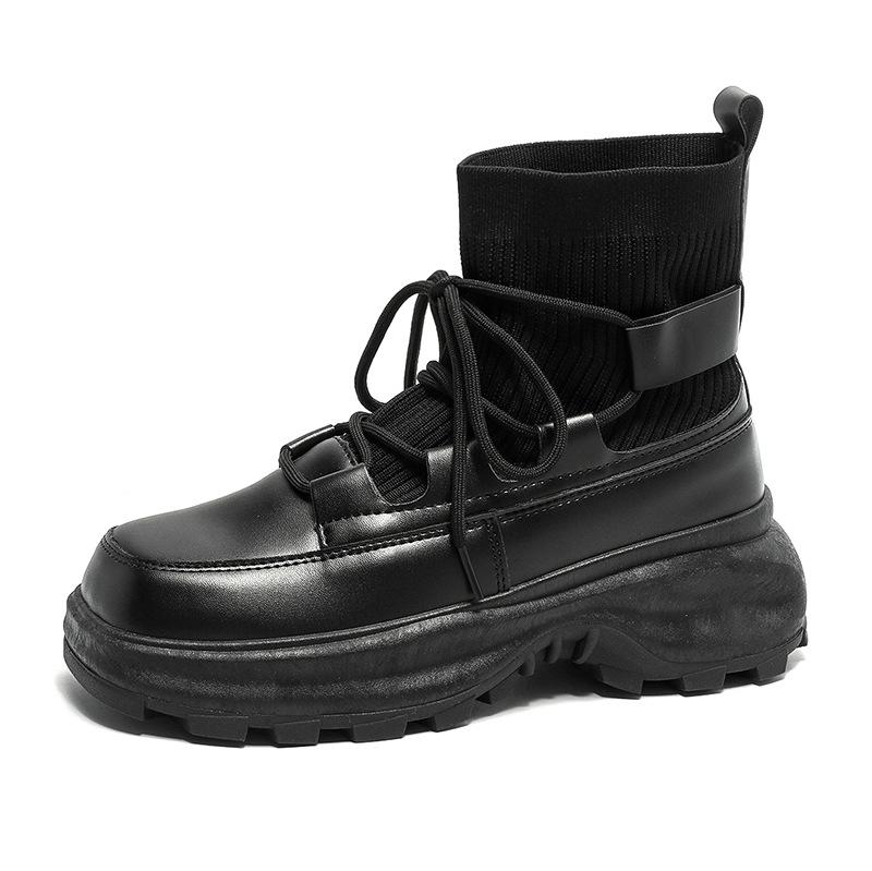 

Thick-soled Martin boots, socks, tooling boots, casual trendy shoes, niche design, British style high-top men s shoes in spring and autumn 39