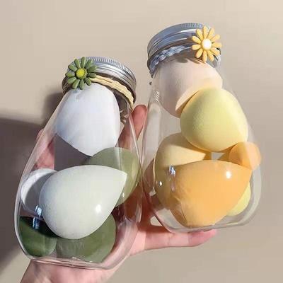 4/5/6 adet makyaj sünger seti kozmetik puf fondöten krem tozu kapatıcı makyaj Blender kutusu ile çiçek serisi