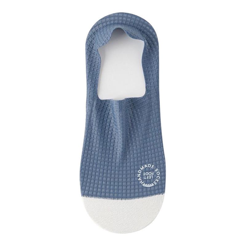 Men's Non-Slip Ice Silk Ankle Socks - Breathable, Odor-Resistant, Thin Mesh Cotton, Invisible, Solid Color, Short Summer Socks