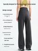 Women's High-Waist Fleece-Lined Yoga Pants: Loose Straight-Leg, Slimming, Ideal for Running, Training, and Autumn/Winter Warmth.
