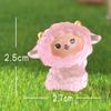 Pink Little Sheep Micro-landscape Cute Animal Little Pink Sheep Glow-in-light Small Ornament Resin Accessory