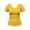 Summer Must-have Front Shoulder Slim and Thin Short-sleeved T-shirt Women's Pure Cotton V-neck Slightly Fat Mm Waist Top Small Ins