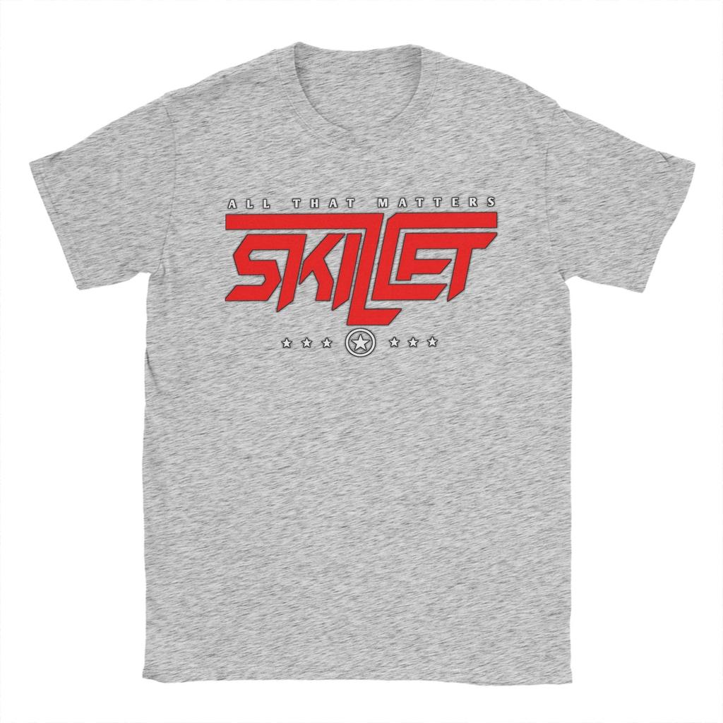 Skillet Band T-Shirt Men Humor Cotton Tees O Neck Short Sleeve T Shirts 6XL Clothing