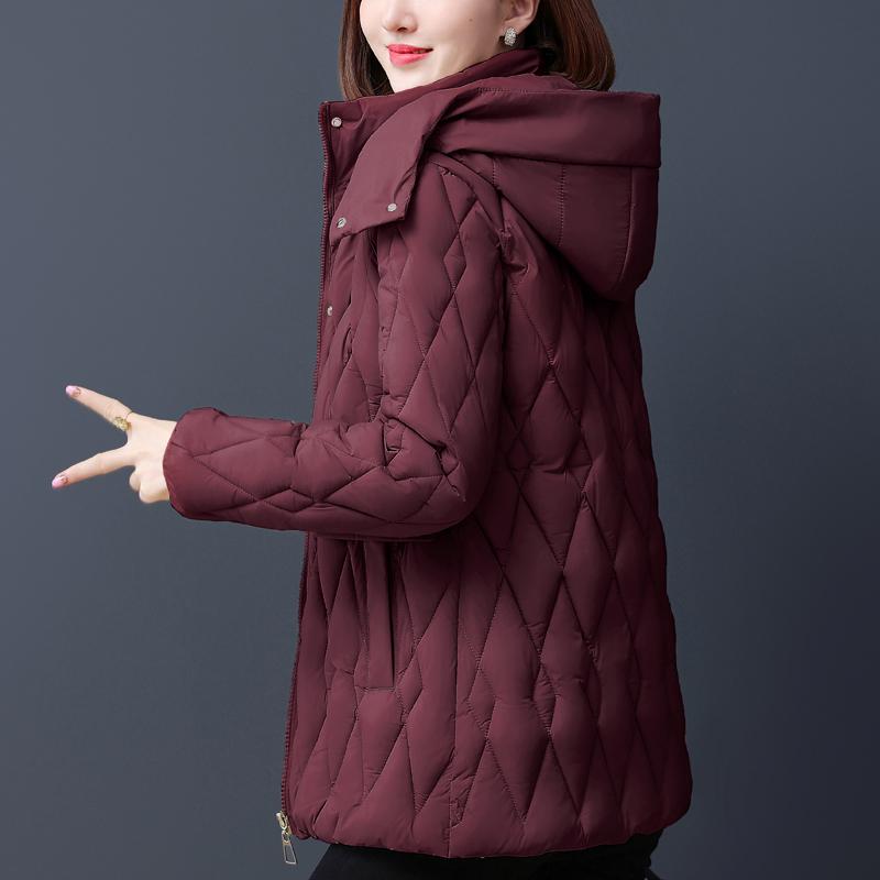 Elegant Winter Coat Women Parkas Plus Size Middle Age Women's Jacket Hooded Casual Thick Warm Outerwears