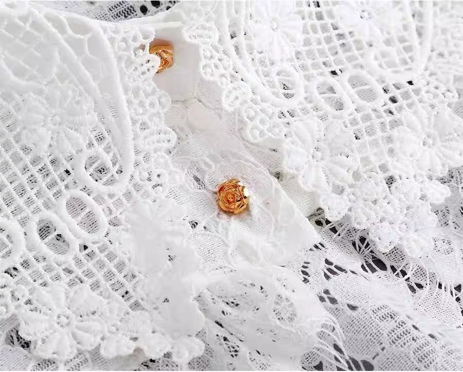 Versatile Lace Cardigan with Mock Collar - Women's Long Sleeve Shawl for Spring, Summer, and Autumn.