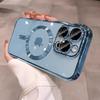 New Plating Fall Prevention TPU Phone Case For iPhone 16 15 14 13 12 11 Pro Max Plus Magsafe Magnetic Clear Lens Film Soft Cover