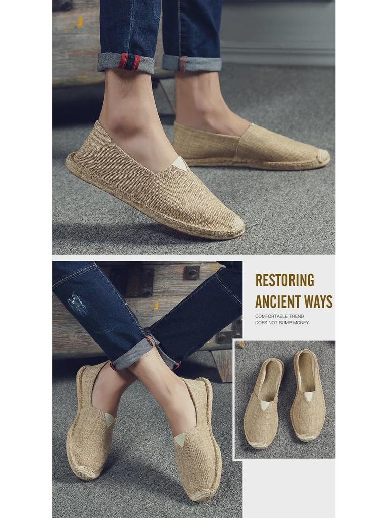 Retro Low-Top Espadrilles: Breathable, Sweat-Absorbing, Classic Loafers (Not Washable)