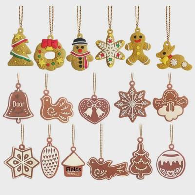 Lebkuchenmann PVC Weiche Ornamente - Weihnachtsbaum Anhänger Dekorationen