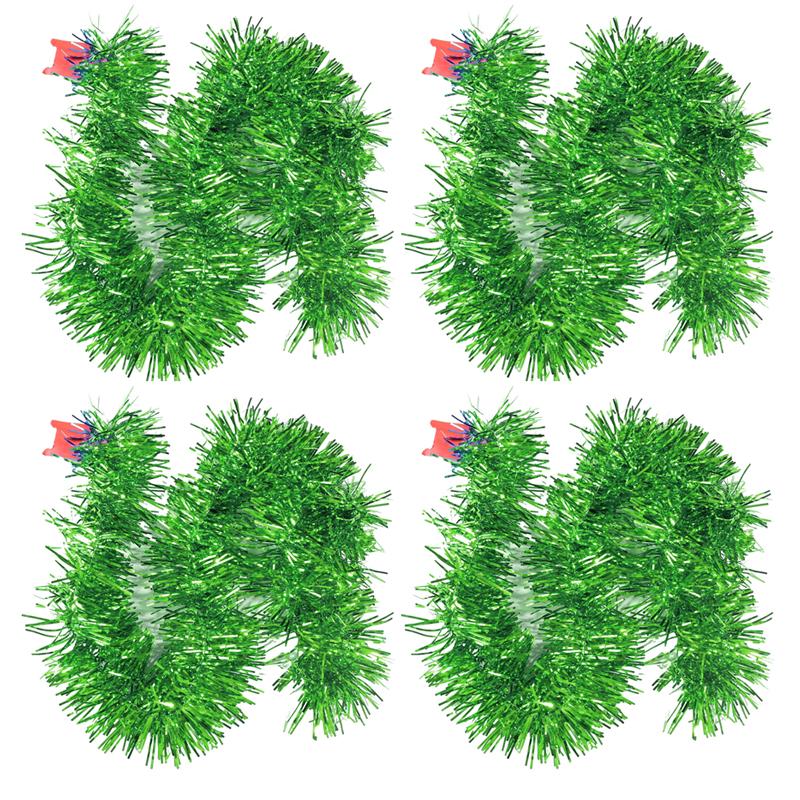 

60/1.5M Christmas Tinsel Garland Twist Foil Tinsel Garland Xmas Hanging Decoration Home New Year Birthday Decorative Supplies 1.5M-(1 string) зелёный