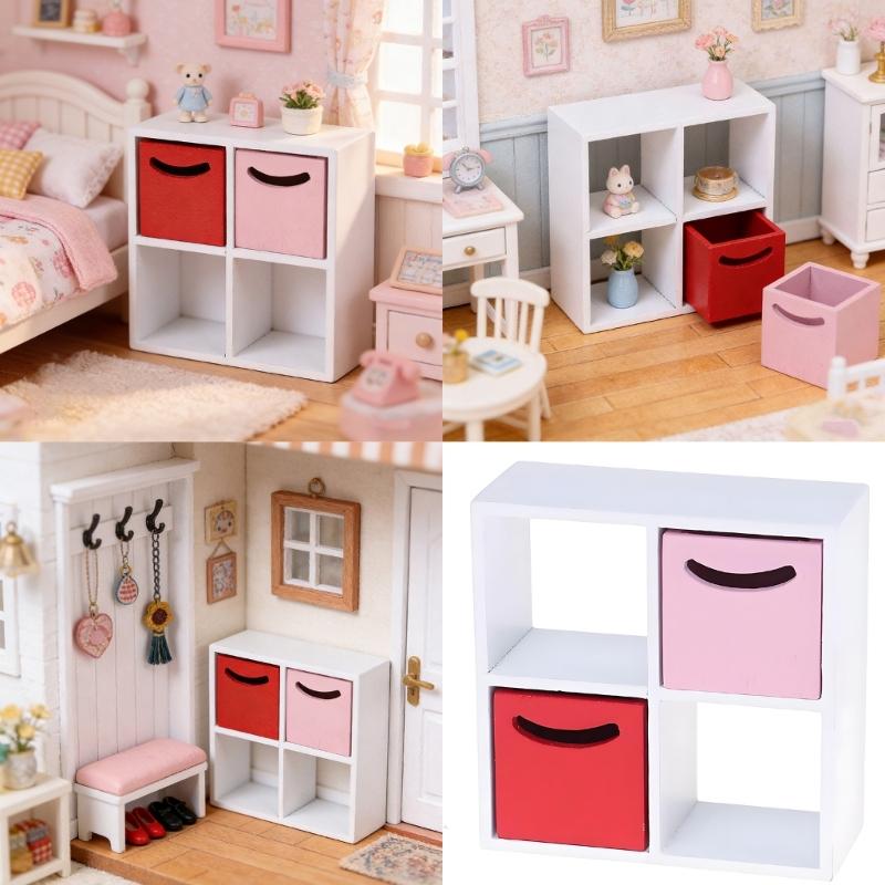 Wooden Miniature Cabinet Model Figure For 1:12 Scale Doll House Accessories Living Room Storage And Decoration Furniture