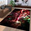 Fiery Red-Haired Warrior Carpet Non-slip Rug Suitable for Living Room and Bedroom Sofas