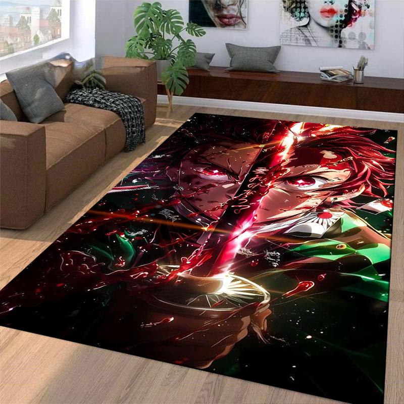 Fiery Red-Haired Warrior Carpet Non-slip Rug Suitable for Living Room and Bedroom Sofas