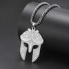 Spartan Warrior Helmet Necklace Ancient Greek Warrior Protection Amulet Pendant Nordic Gothic Religious Jewelry Gift for Men