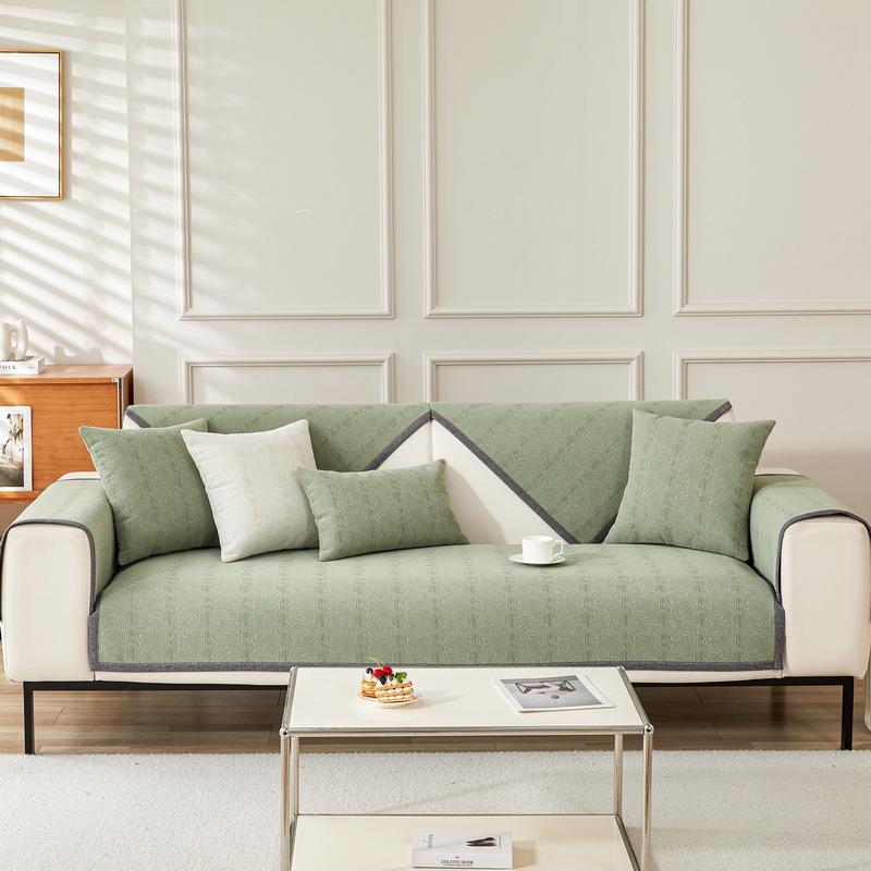 Light Luxury Solid Color Chenille Sofa Cushion, Universal Anti-slip New Sofa Cover for All Seasons, Full Cover Cloth Towel