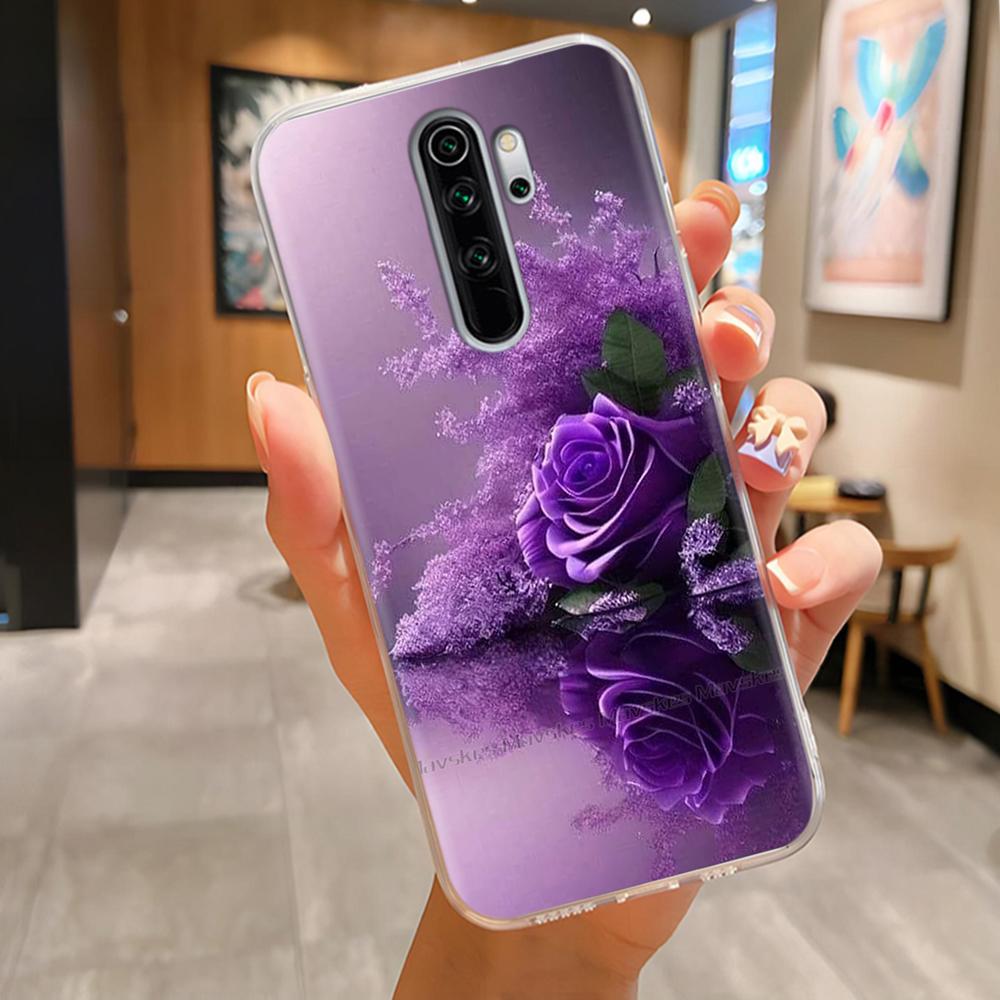 TPU Phone Cases For Redmi Note 8 Pro Case Clear Lovely Flowers Lightweight Cover For Xiaomi Redmi Note8 Pro Phone Housing Fundas