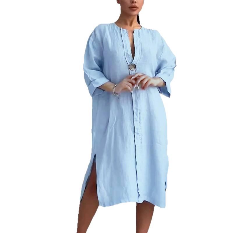 Southeast Asia TEMU Cross-border Black Solid Color Long Dress