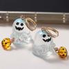 Resin Halloween Earrings Rhinestone Pumpkin Dangle Earrings Aesthetic Ghost Ear Studs  Girl