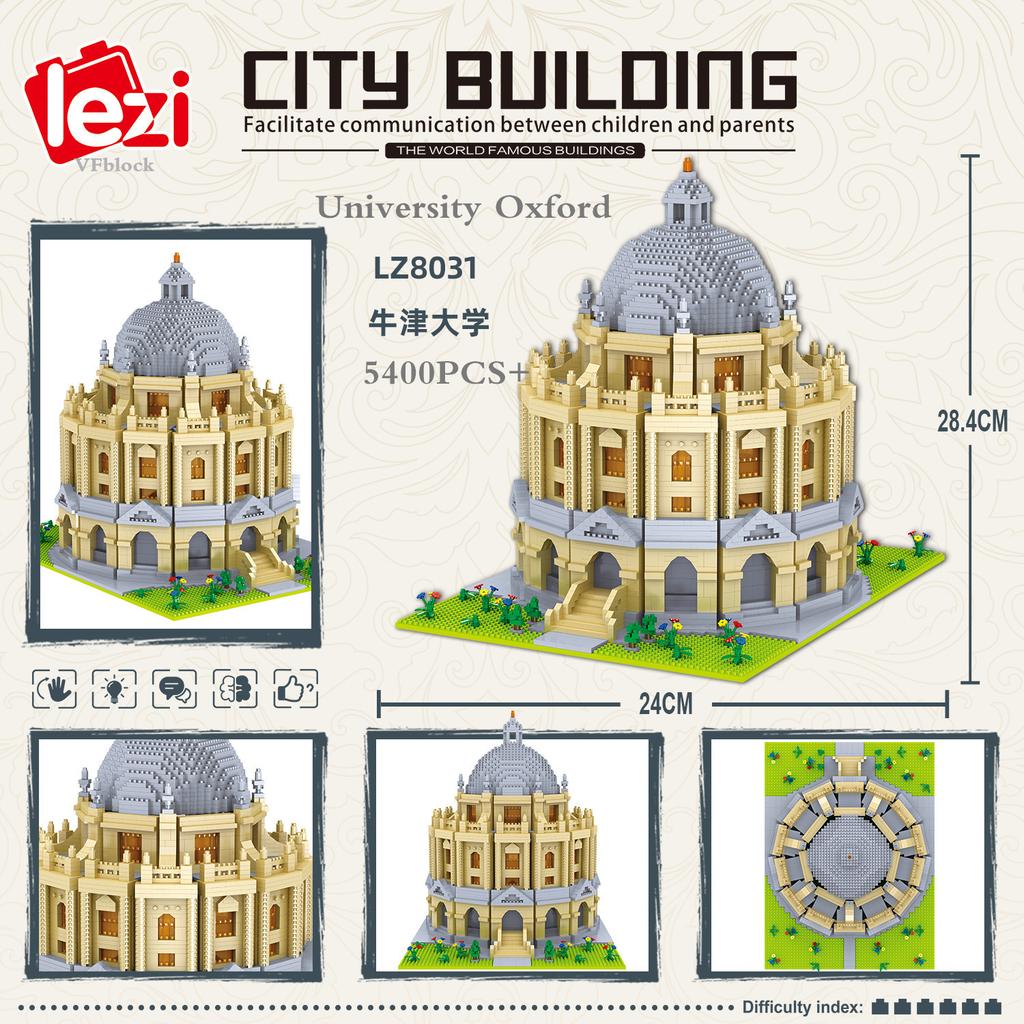 Lezi Mini Blocks Schoole Architecture Adult Assembling Building Bricks Toys For Boy Present Educational Gifts University Model
