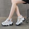 88011 Leather Women's Shoes Summer New Muffin Thick-soled Inner Height-increasing Sports and Leisure Shoes