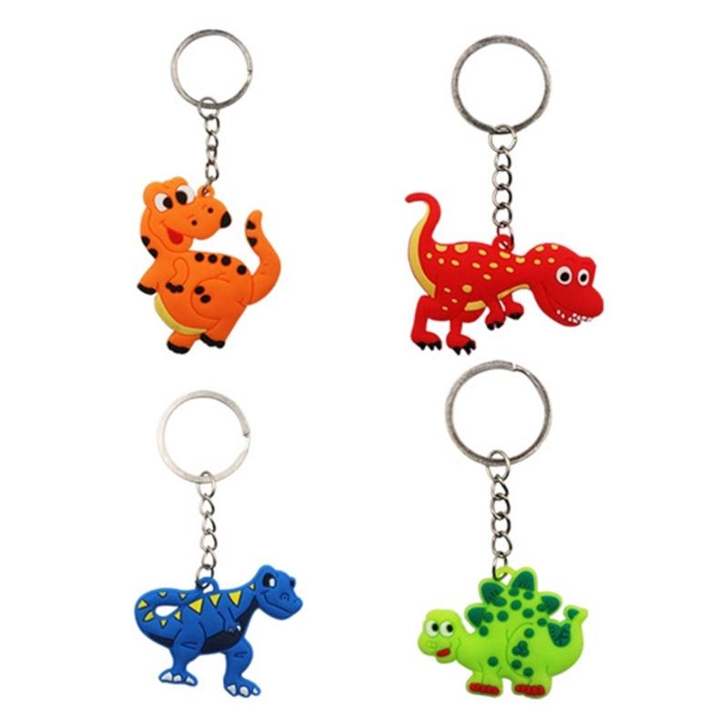 12 Pcs Dinosaur Keychains Cute School Bags Backpack Novelty Keyrings for Party Supplies Favors Bag Fillers Gifts Prizes