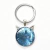 Lone Wolf Cat Ear Time Gem Keychain - Retro Style Unisex Alloy Keyring