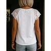 Women V Neck Lace Patchwork Short Sleeve Loose Casual Comfortable Summer New T Shirt Top