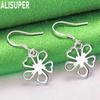 925 Sterling Silver Exquisite Hollow Flower Pendant Earrings - Fashion Banquet Jewelry