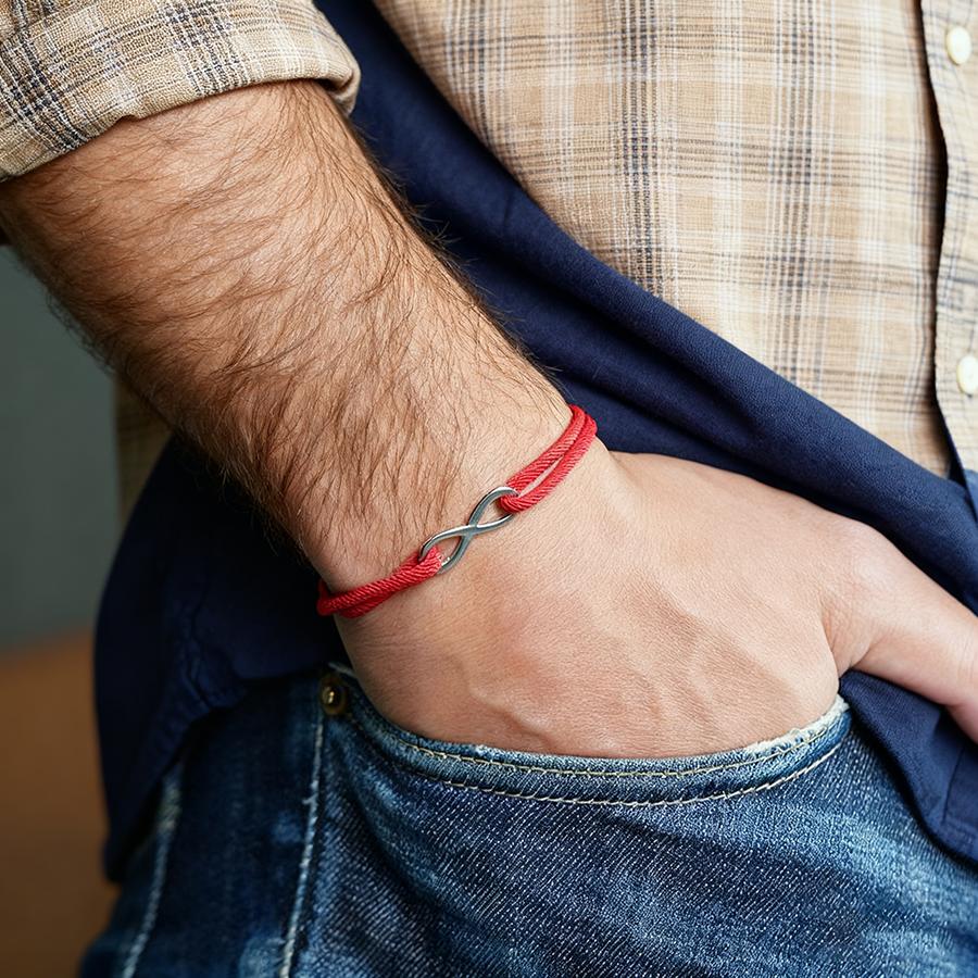 

Noter New Minimalist Men String Bracelet Adjustable Unfading 5 Colors Available 3mm A Grade Cord Casual Wrist Accessories Hombre красный