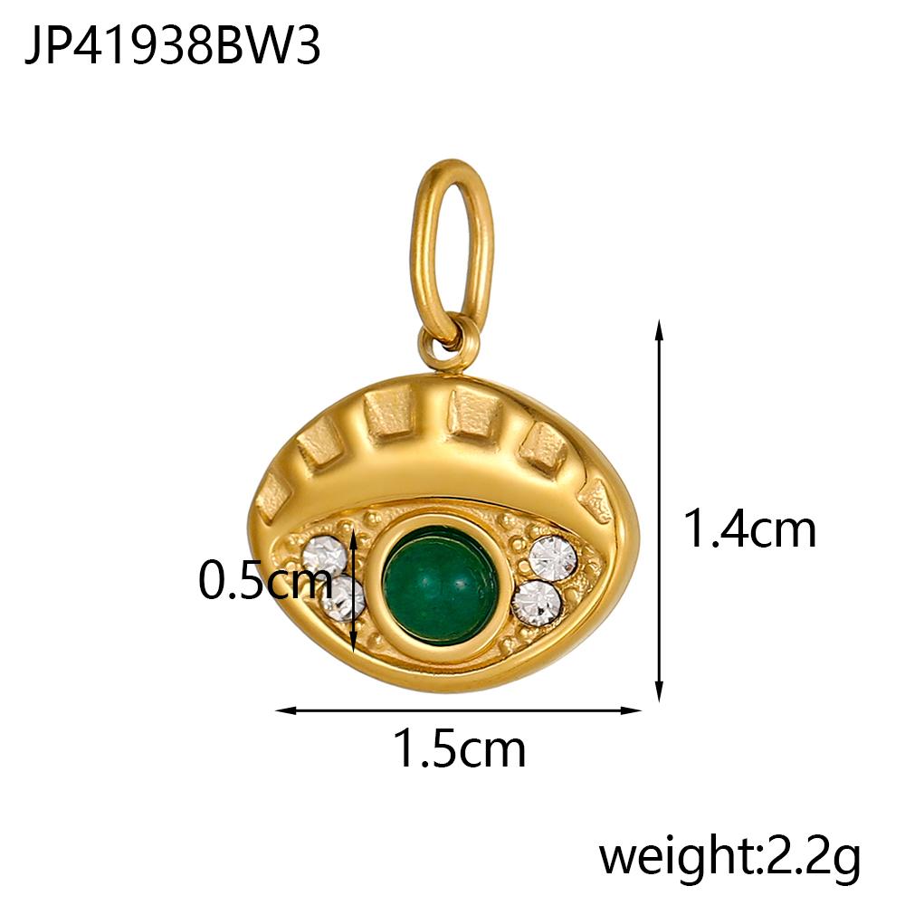 

CARLIDANA Colorful Eyes Bohemian Natural Stone Eyes Charm Stainless Steel Gold Plated Zircon Matching Pendant Accessories