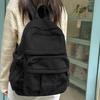 Schoolbag Premium Corduroy Backpack Female Korean Version Casual Solid Color Strip Velvet Backpack Simple Design Commuter Schoolbag