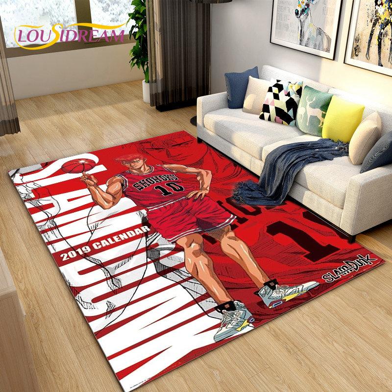 Slam Dunk Japan Anime Cartoon Bereich Teppich, Teppich Teppich für Wohnzimmer Schlafzimmer Sofa Fußmatte Dekoration, Kinder spielen rutschfeste Bodenmatte