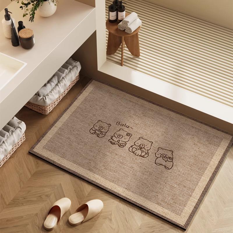 Diatomite Super Absorbent Non-Slip Bathroom Mat Toilet Anti-Skid Bathtub Foot Mat Kitchen Living Room Floor Mat Entrance Doormat