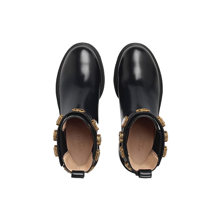 Gucci Wmns Leather Ankle Boot 'Belt - Black' Women's 550036 DKS00 1000