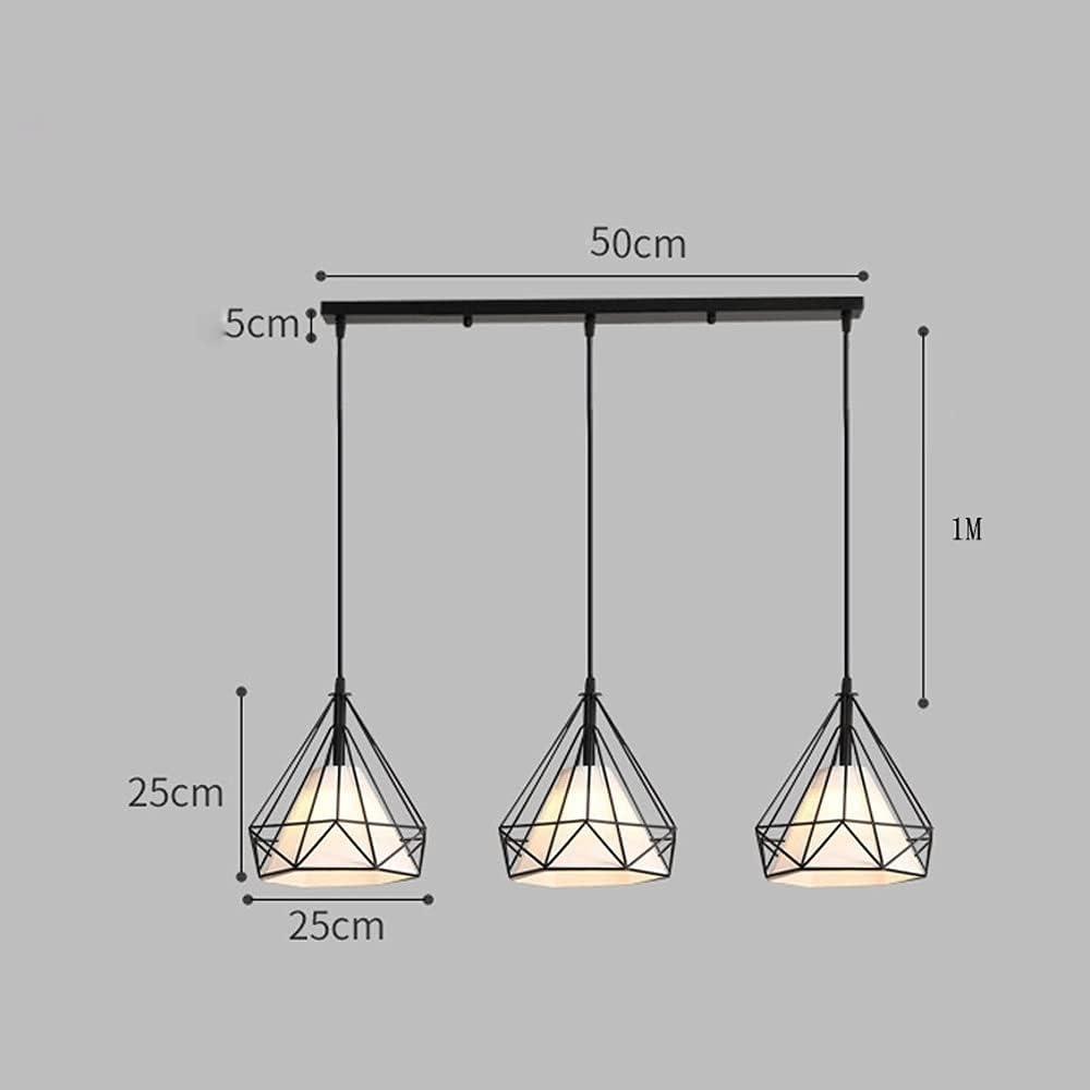 Industrial Pendant Light Led Adjustable Hanging Lamp Shade for Home Kitchen Metal Cage Pendant Lighting for Island Dining Room