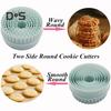 8Pcs/Set Cookie Cutters Sturdy Reusable Plastic Wavy Round DIY Dough Shape Molds for Baking