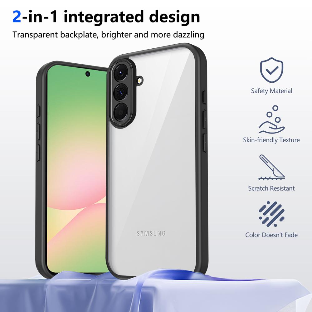KEYSION Transparent Phone Case for Samsung A56 5G A36 A26 Silicone+PC Clear Shockproof Phone Cover for Galaxy A16 4G 5G
